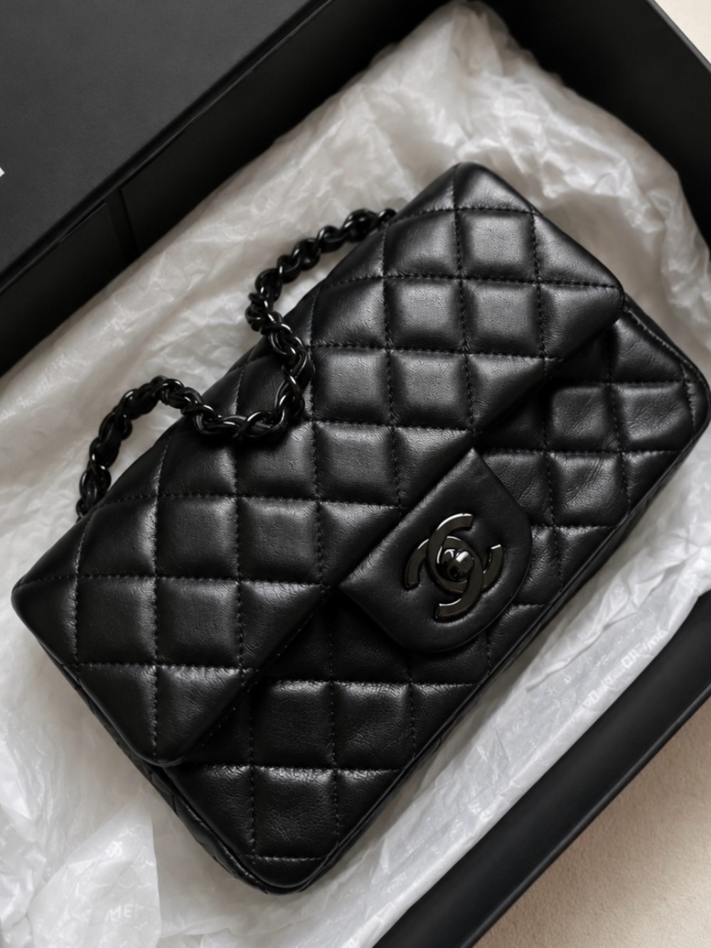 Chanel Classic Mini Rectangular Black Hardware Flap Bag